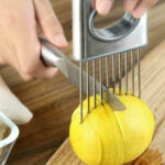 Onion Holder Slicer Vegetable Tools Tomato Cutter Stainless Steel Kitchen Gadget - Image 9