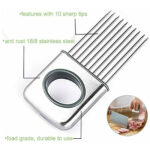 Onion Holder Slicer Vegetable Tools Tomato Cutter Stainless Steel Kitchen Gadget - Image 8